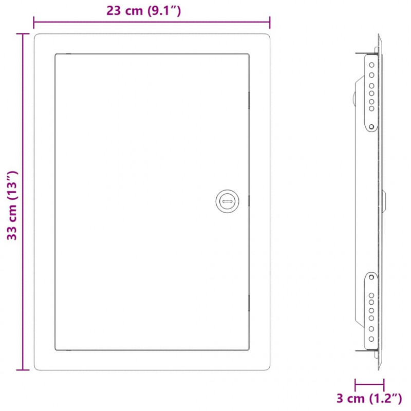 Panel dostępu Biały 33 x 23 x 3 cm Stal