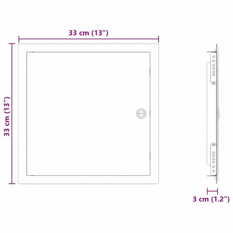 Panel dostępu Biały 33 x 33 x 3 cm Stal