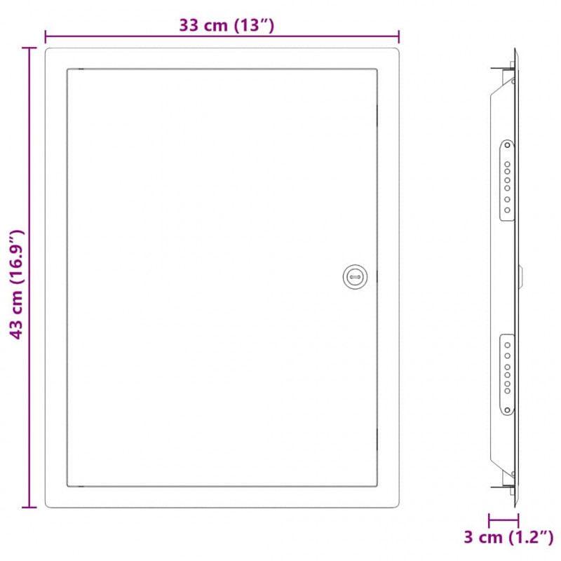 Panel dostępu Biały 43 x 33 x 3 cm Stal