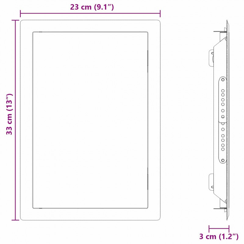 Panel dostępu Biały 33 x 23 x 3 cm Stal