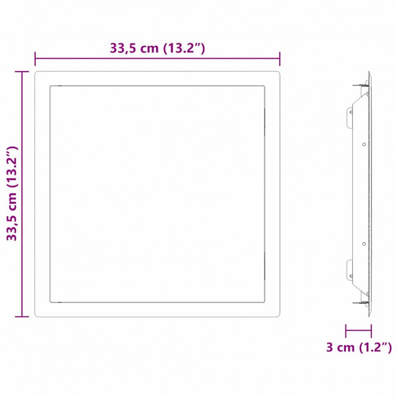 Panel dostępu Biały 43.5 x 33 x 3 cm Stal