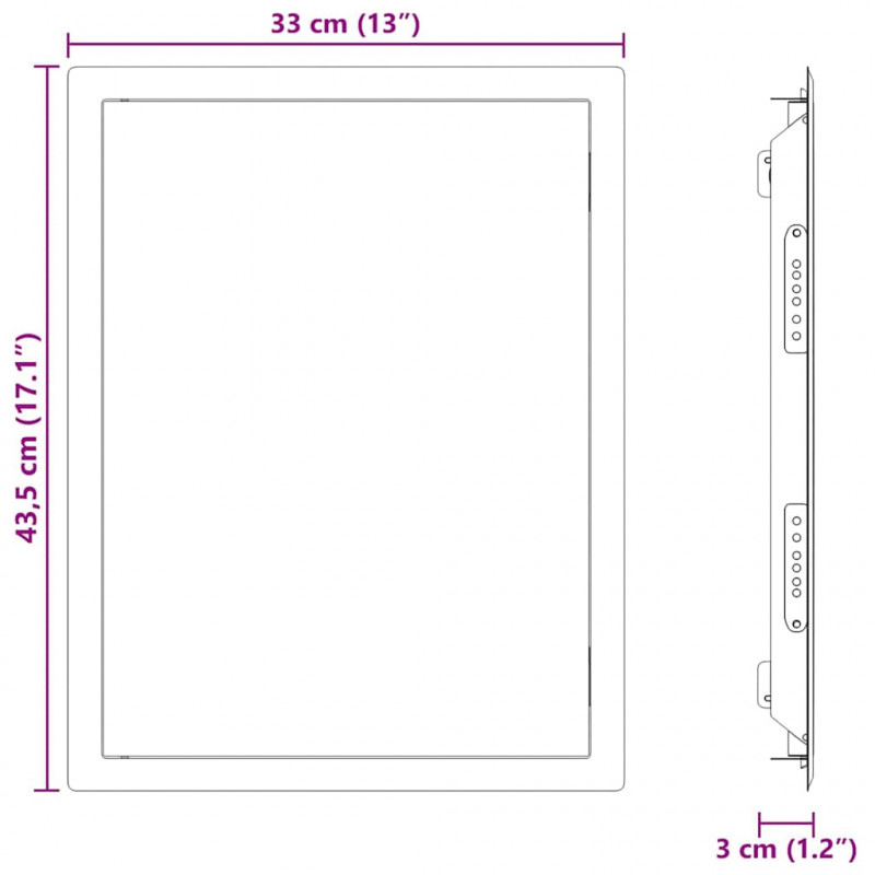 Panel dostępu Biały 43.5 x 33 x 3 cm Stal