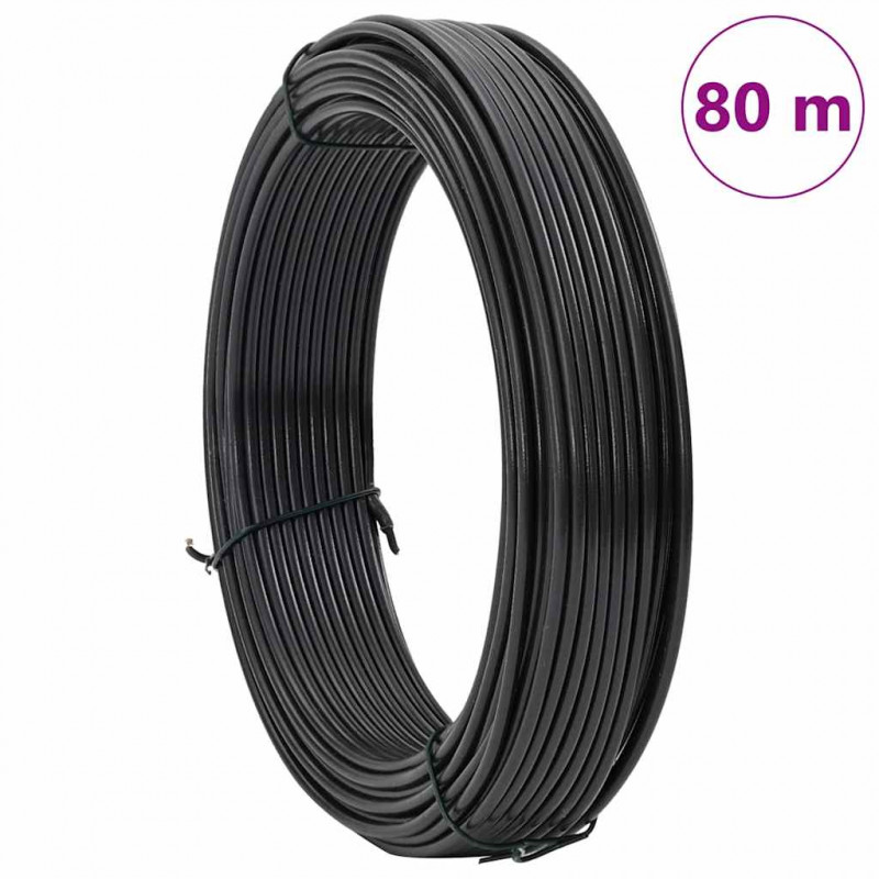 Drut do wiązania ogrodzeń Antracyt 80 m PVC