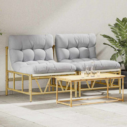 Krzesło Ogrodowe 2 pcs Jasnoszary 75 x 75 x 71 cm Stal