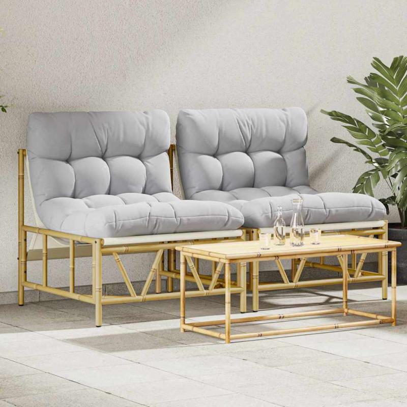 Krzesło Ogrodowe 2 pcs Jasnoszary 75 x 75 x 71 cm Stal