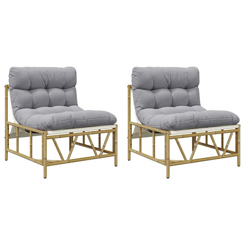 Krzesło Ogrodowe 2 pcs Jasnoszary 75 x 75 x 71 cm Stal