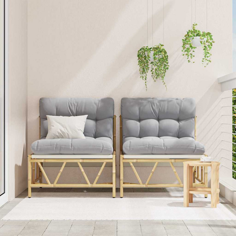 Krzesło Ogrodowe 2 pcs Jasnoszary 75 x 75 x 71 cm Stal