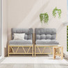 Krzesło Ogrodowe 2 pcs Jasnoszary 75 x 75 x 71 cm Stal