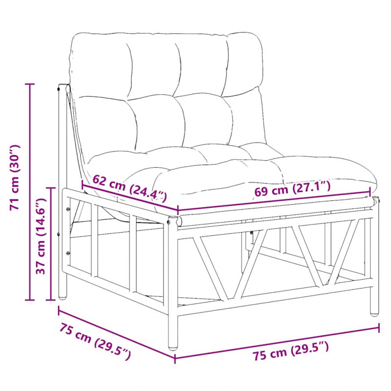 Krzesło Ogrodowe 2 pcs Jasnoszary 75 x 75 x 71 cm Stal