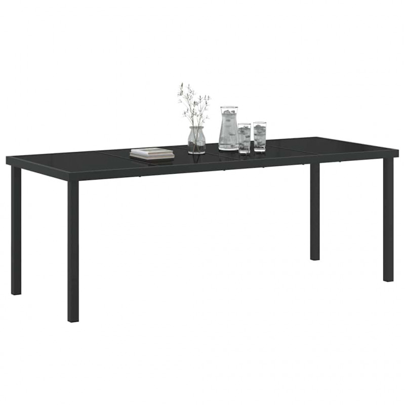 Stół Ogrodowy Czarny 200 x 80 x 73 cm Metal