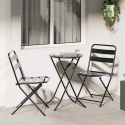 Zestaw Bistro Ogrodowego 3 pcs Antracyt Stal