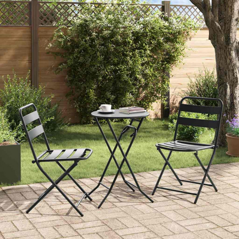 Zestaw Bistro Ogrodowego 3 pcs Antracyt Stal