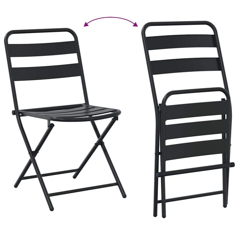Zestaw Bistro Ogrodowego 3 pcs Antracyt Stal