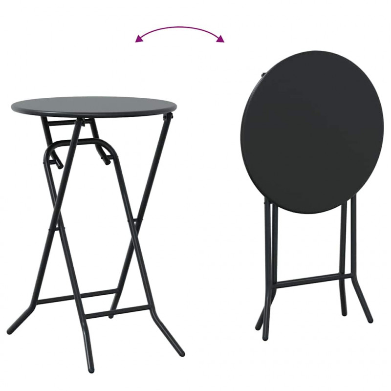 Zestaw Bistro Ogrodowego 3 pcs Antracyt Stal