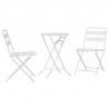 Zestaw Bistro Ogrodowego 3 pcs Biały Stal