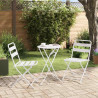 Zestaw Bistro Ogrodowego 3 pcs Biały Stal