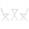 Zestaw Bistro Ogrodowego 3 pcs Biały Stal