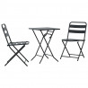 Zestaw Bistro Ogrodowego 3 pcs Antracyt Stal