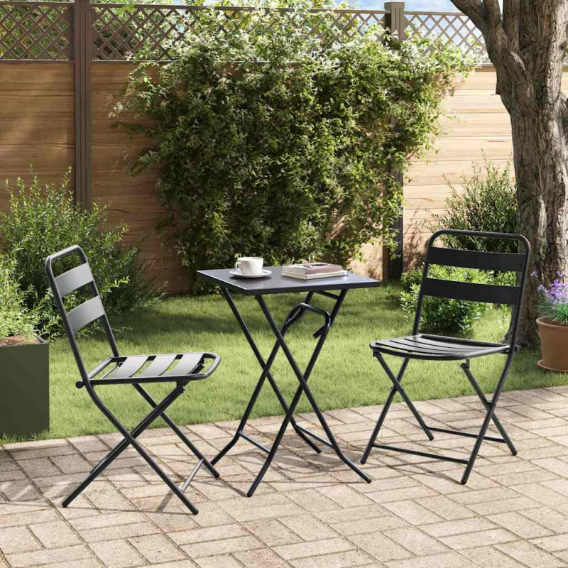 Zestaw Bistro Ogrodowego 3 pcs Antracyt Stal
