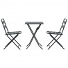 Zestaw Bistro Ogrodowego 3 pcs Antracyt Stal