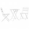 Zestaw Bistro Ogrodowego 3 pcs Biały Stal