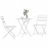 Zestaw Bistro Ogrodowego 3 pcs Biały Stal