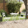 Zestaw Bistro Ogrodowego 3 pcs Biały Stal