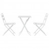 Zestaw Bistro Ogrodowego 3 pcs Biały Stal