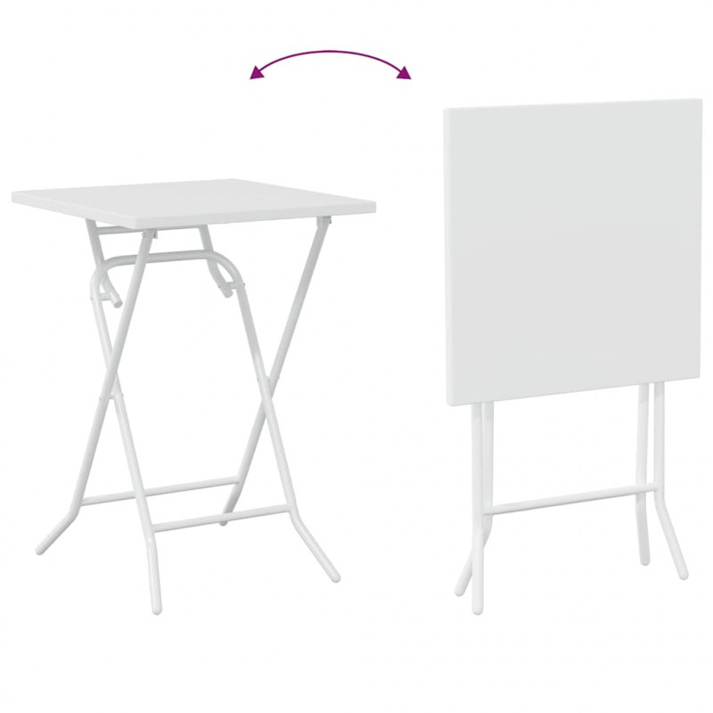 Zestaw Bistro Ogrodowego 3 pcs Biały Stal