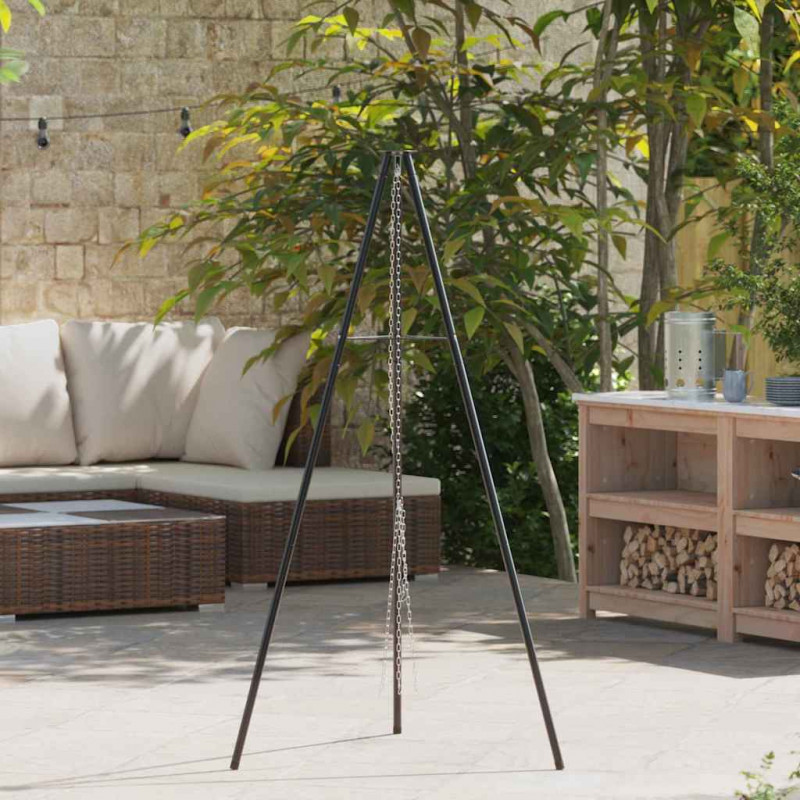 Tripod na ognisko Czarny 92 x 92 x 151,5 cm Stal