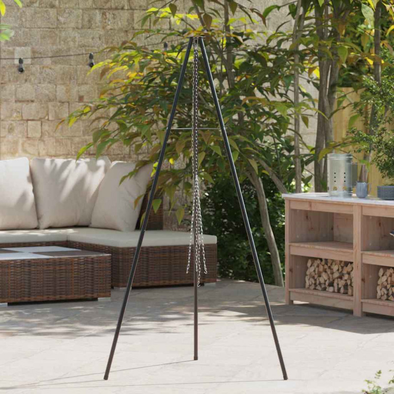 Tripod na ognisko Czarny 92 x 92 x 171,5 cm Stal