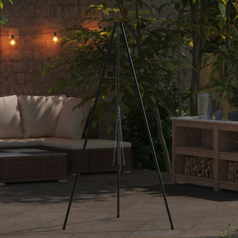 Tripod na ognisko Czarny 92 x 92 x 171,5 cm Stal