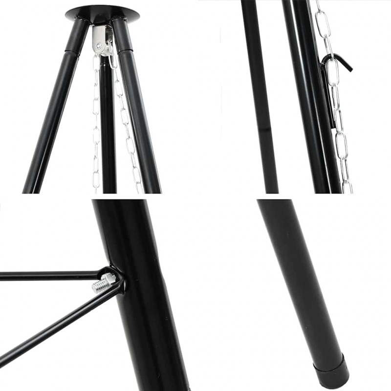 Tripod na ognisko Czarny 92 x 92 x 191,5 cm Stal
