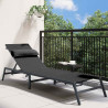 Leżak 1-osoba Czarny i antracyt 197 x 54 x 86 cm Stal