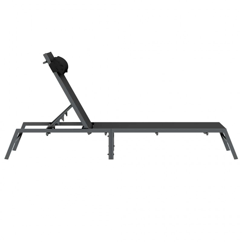Leżak 1-osoba Czarny i antracyt 197 x 54 x 86 cm Stal