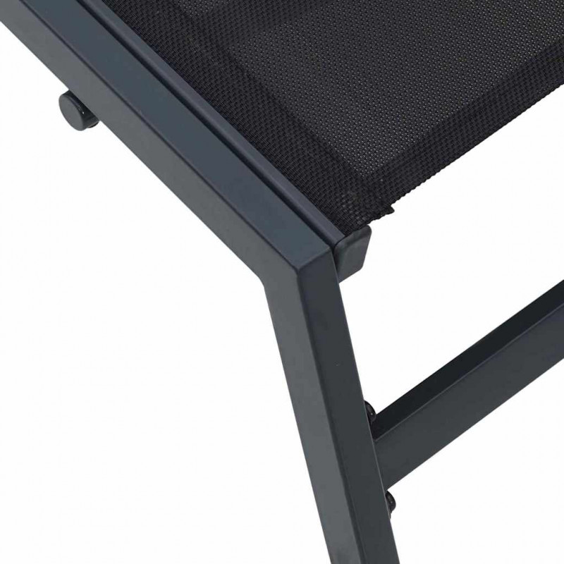 Leżak 1-osoba Czarny i antracyt 197 x 54 x 86 cm Stal