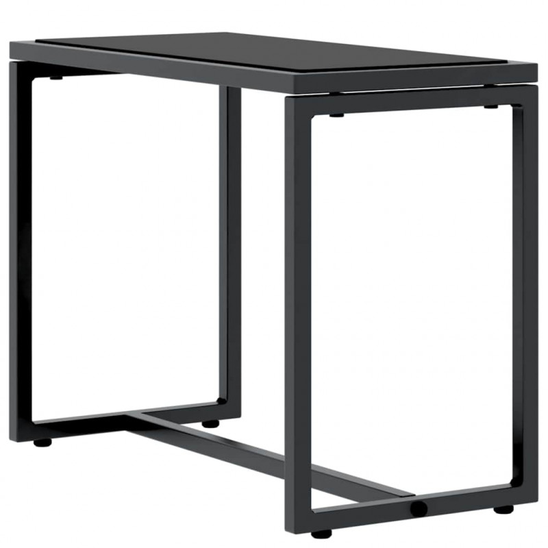 Leżaki 2-osoba 3 pcs Czarny i antracyt Stal