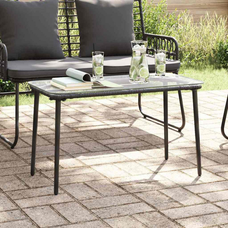 Stół Ogrodowy Czarny 80 x 40 x 45 cm polirattan