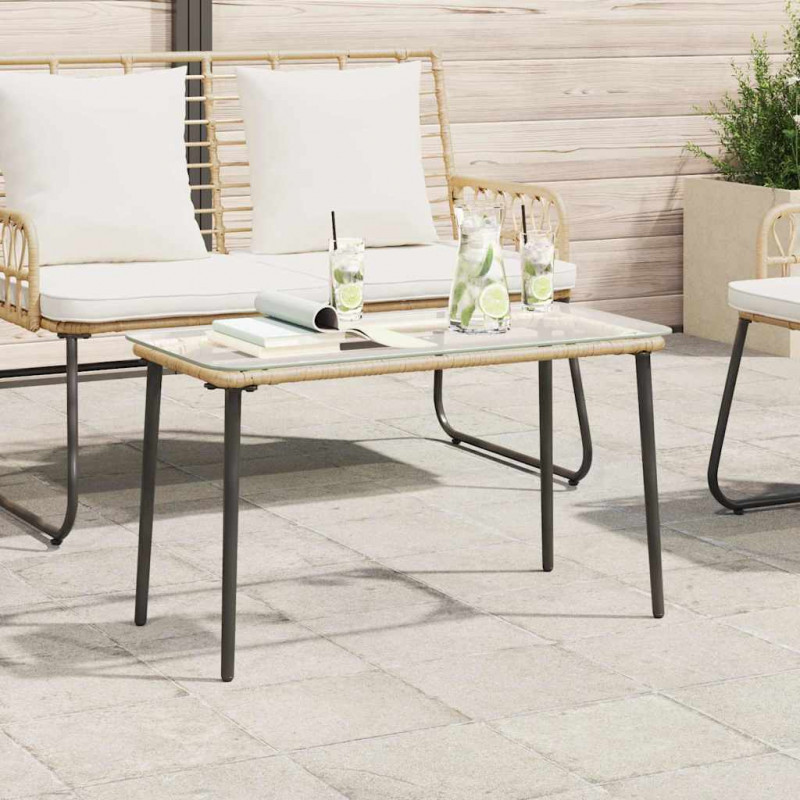 Stół Ogrodowy Naturalny 80 x 40 x 45 cm polirattan
