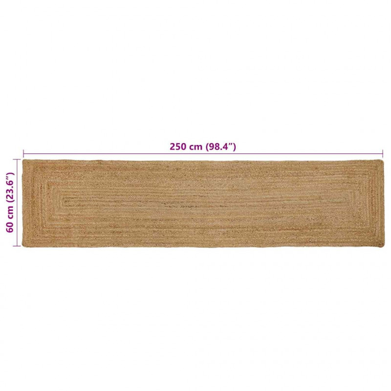 Dywan strefowy Beżowy 60 x 250 cm Juta