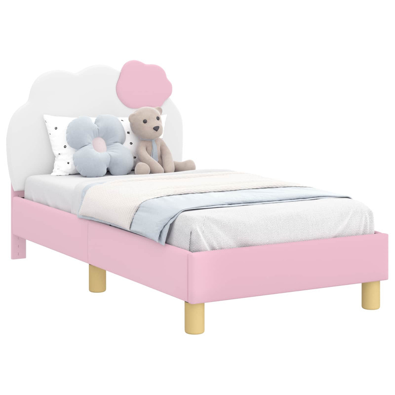 Stelaż łóżka dla malucha z oparciem Różowy 70 x 140 cm PU