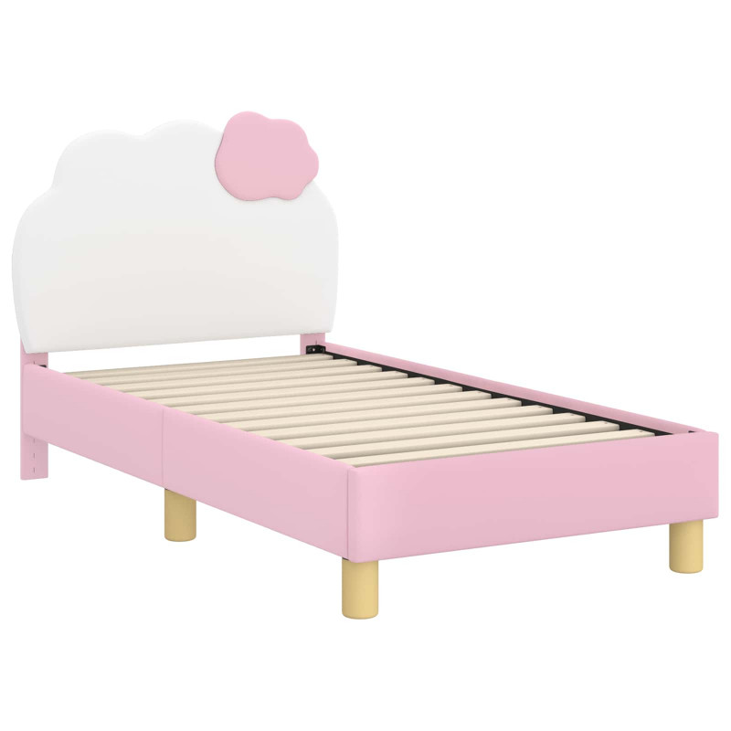 Stelaż łóżka dla malucha z oparciem Różowy 70 x 140 cm PU
