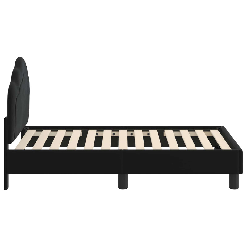 Stelaż łóżka dla malucha z oparciem Czarny 70 x 140 cm Aksamit