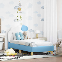 Stelaż łóżka dla malucha z oparciem Niebieski 70 x 140 cm PU