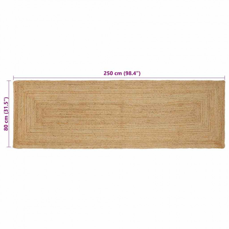 Dywan strefowy Beżowy 80 x 250 cm Juta