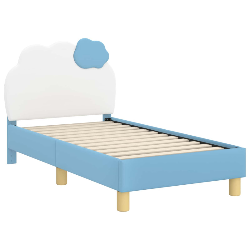 Stelaż łóżka dla malucha z oparciem Niebieski 70 x 140 cm PU