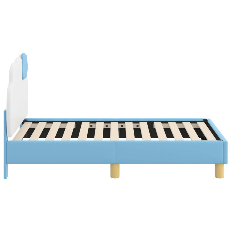 Stelaż łóżka dla malucha z oparciem Niebieski 70 x 140 cm PU
