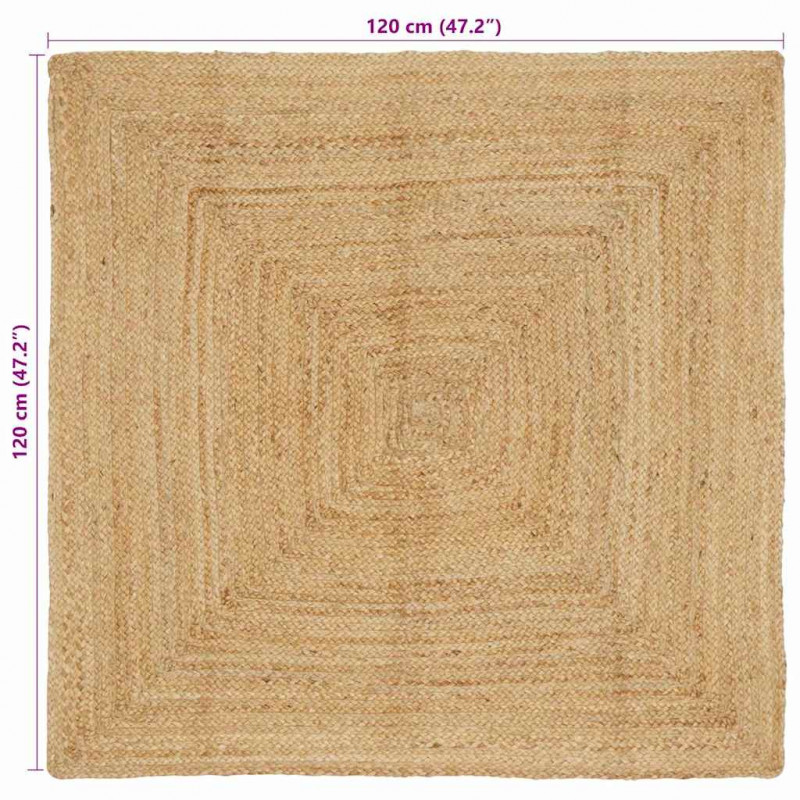 Dywan strefowy Beżowy 120 x 120 cm Juta