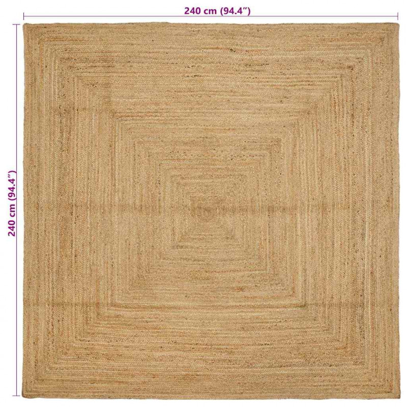 Dywan strefowy Beżowy 240 x 240 cm Juta