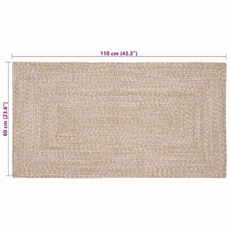 Dywany pokojowe Prostokątny Naturalne i białe 60 x 110 cm Juta